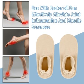 Castor Oil Pack Wrap for Feet, Organic Castor Oil Pack Wrap for Toes Cotton for Women，Castor Oil Pack Kit for Feet Arthritis and Feet Tingling feet Cracking, Moisturizing Feet (Oil Not Include)