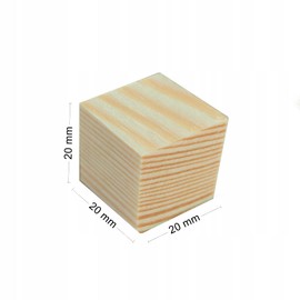 Wooden World 5 x Wooden Dice with Simple Dice Dice Blank Plain Unlaint Wood Six Sided 20mm