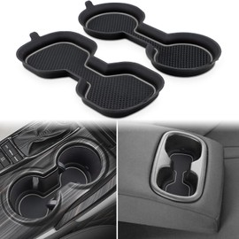 Auovo 3D Cup Holder Insert Coasters Compatible with Toyota Camry Accessories 2018-2023 2024 Silicone Cup Mat Pad Liners Replacement Interior Decoration (Gray Trim, 2-pc Set)