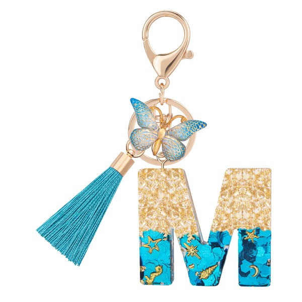 Suweibuke Cute Pink Key Chains for Women Girls, Initial Letter