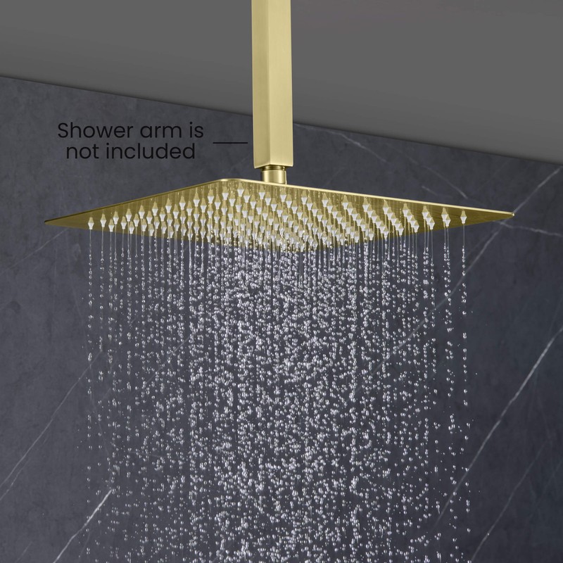 KIBI Cube 12 Inch Ultra Thin Metal Rainfall Shower Head