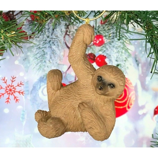 Unbranded Beautiful Detail Hanging Sloth Monkey 3" Custom Resin Christmas