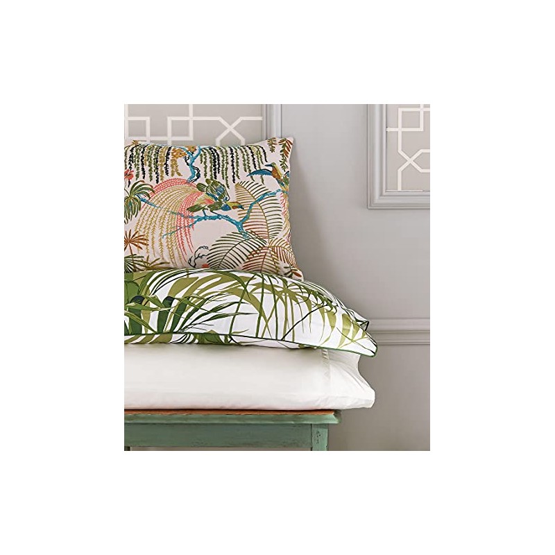 Sanderson PALM HOUSE PILLOW CASE OXF BOTANICAL GREEN, Gray, Standard