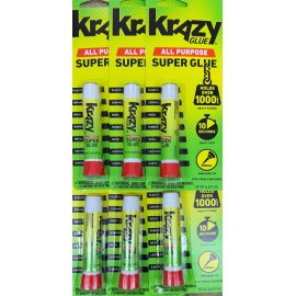KRAZYGLUE KARZY GLUE 6 PC  MADE IN JAPAN  SUPER GLUE