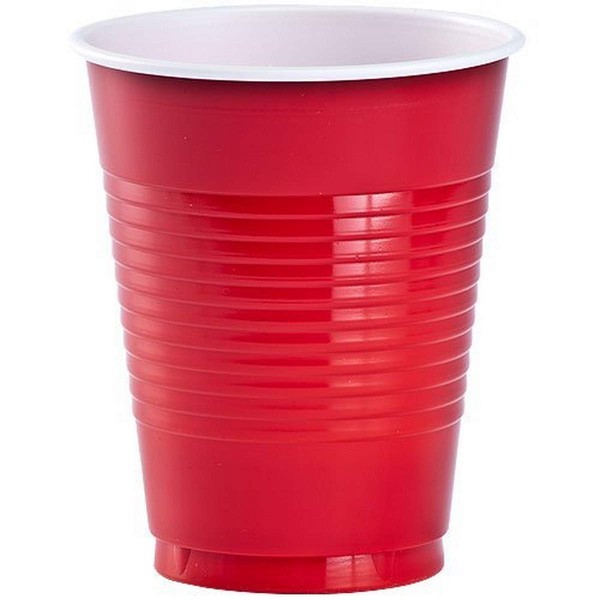 Red Solid Color Plastic Party Cup (18 Oz.) 16 Count - Premium Quality and Durable, Perfect for Any Celebration