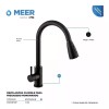 Meer Mezcladora Monomando Grifo Cocina Flexible Meer Negro Mate