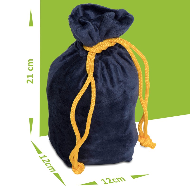Grinscard Travel Neck Pillow with Carry Bag - Blue Approx.