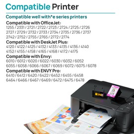 HUGKIU 67XL Ink Cartridges Black/Color Combo Pack Replacement for HP Ink 67 67XL Ink Cartridges Work for HP DeskJet 2755e 2700 2855e 2842e 2800 4155e 4255e 2755 2852e Envy 6055e 6000 6455e (1 Black,1 Color)