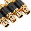4Pcs Banana Plug Brass Gold Plated Black Carbon Fiber Shell