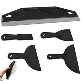 Paint Trim Guard, 12 Inch Stainless Steel Paint Shield with 4 Scrapers, Multi-Purpose Black Paint Edging Tool, Edge Painting Tool for Cutting in Paint Guide Measurement Trim