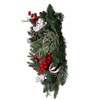 20-Inch Unlit Green Wreath with Pinecones, Balls and Berries