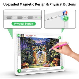 Up To 9000Lux Super Bright A4 Light Pad,Rechargeable light box with 4000mAH Lithium Battery for Cricut Weeding Vinyl Tool,Magnet light box for tracing,light board for Diamond Painting,Sketching(White)