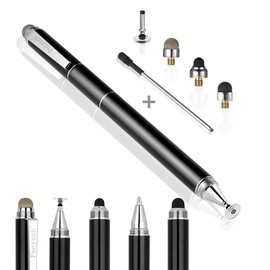 Penyeah Penyeah Stylus Pen, 4 in 1 Disc Stylus Pens for Touch Screens, High Precision and Sensitivity Universal Capacitive Stylus, Stylist for Tablets,iPhone,iPad,Laptops with 4 Replacement Tips - Black