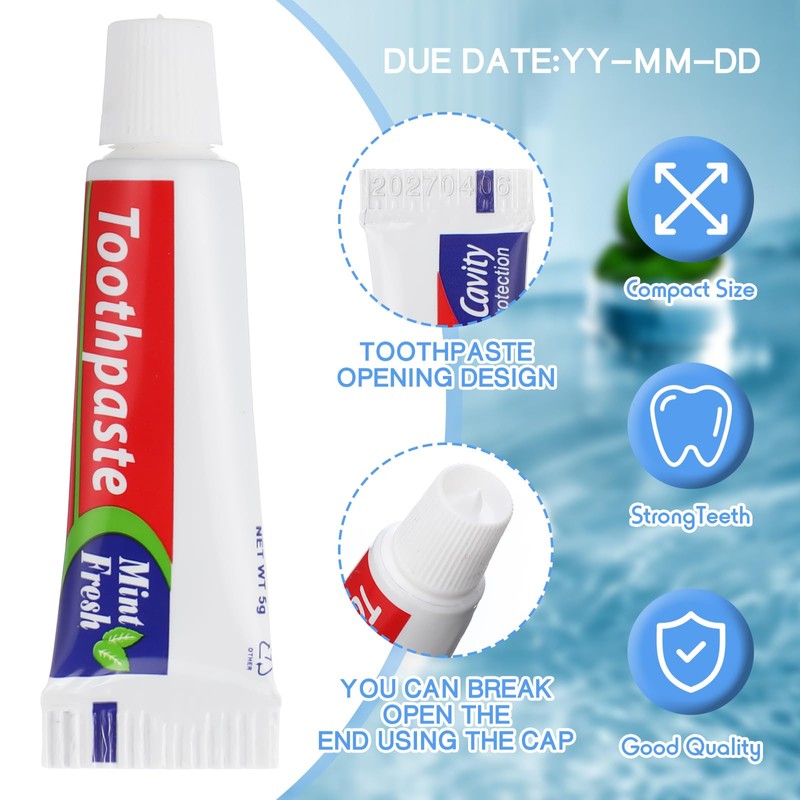 100 Pcs Mini Toothpaste Bulk Regular Clean Mint Toothpaste for