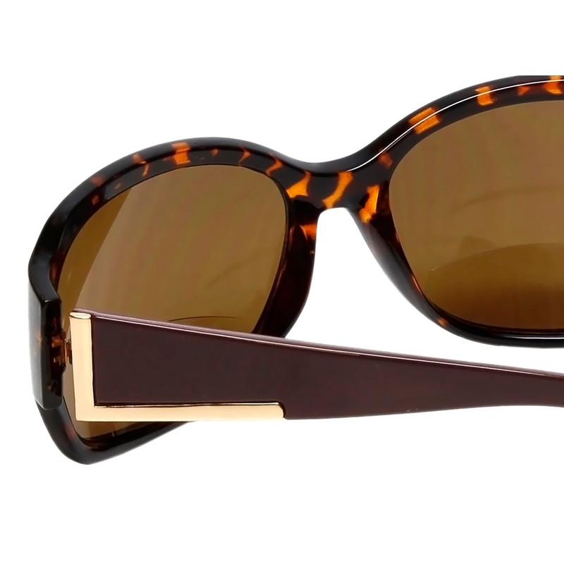 Calabria RE3560BF-AP BiFocal Sunglasses +2.00 Tortoise Havana Gold Cheetah/Amber Brown