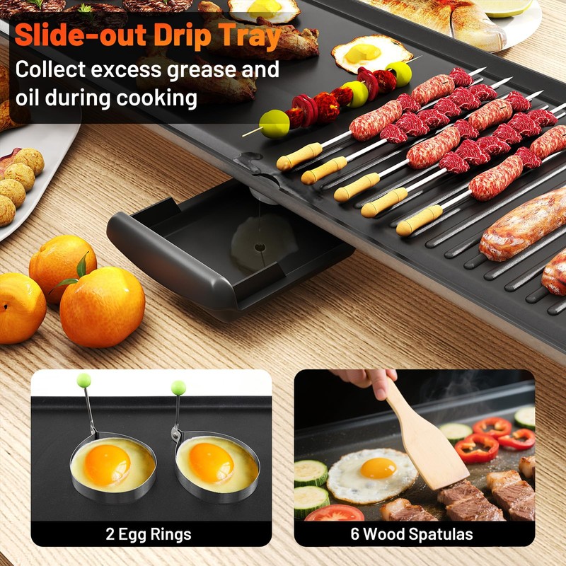 ARLIME 39.5" Extra Large Electric Griddle, Nonstick Countertop BBQ Grill