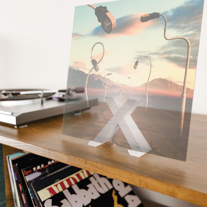 Mobilefox LP Vinyl Stand Record Holder X-shaped Table Holder Minimalist