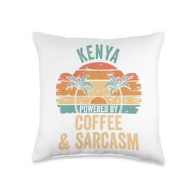 Coffee Gift For Women Gift For KENYA Vibes Only Cute Retro Girls Kenya Name Throw Pillow, 16x16, Multicolor