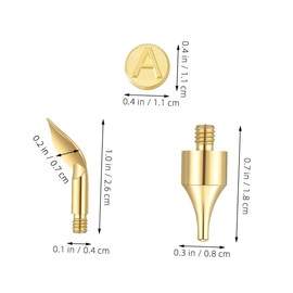 Operitacx 1 Set Soldering Iron Soldering Head Pyrography Tool 26 Letters Burning Tip Wood Burner Letter Stamp Woodworking Tool Letters Burning Tips Burning Alphabet Template Brass Golden
