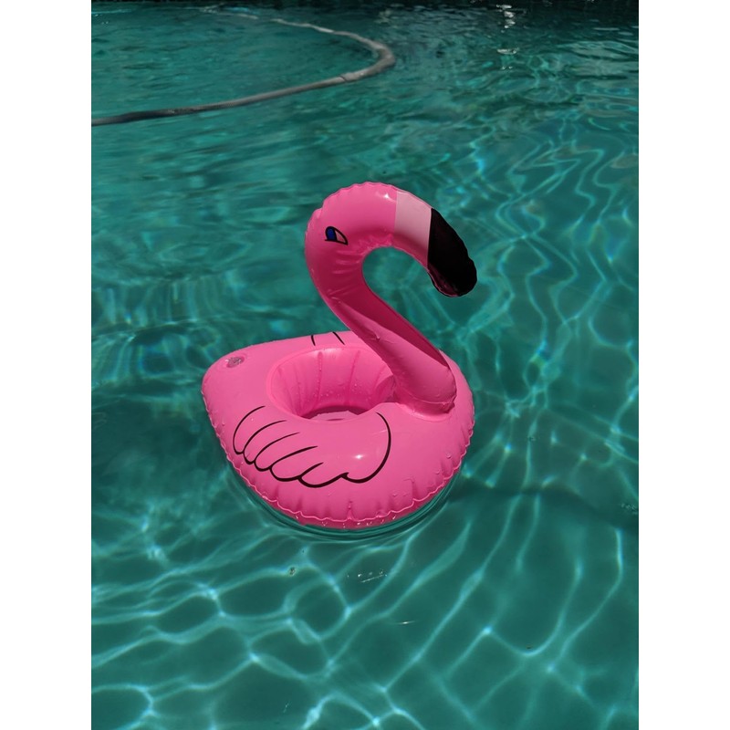 Flamingo Drink Holder Pool, Mini Inflatable Drink Holder with Repair