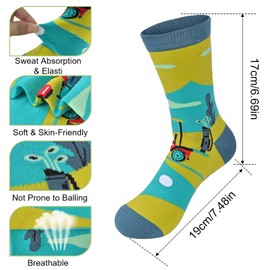 HZHSGLY 4Pairs Golf Socks for Men 9-12, Funny Funky Cotton Mens Golf Socks for Dad Teens Boy Husband Grandad Golfers Gifts