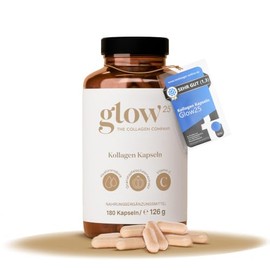 Glow25 Collagen Capsules High Dose [180 Capsules] with Hyaluronic Acid and Vitamin C | Premium Collagen Complex | Laboratory Tested