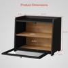 Goozii Black Bread Box for Kitchen Countertop, Large Bread Storage
