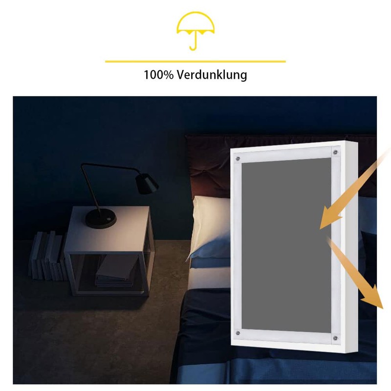 Eurohome 100% Blackout Skylight Roller Blind, No Drilling, Sun Protection,