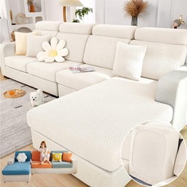 LAZGET LAZGET Magic Sofa Covers,Sofa Hero Covers,2024 New Wear-Resistant Universal Sofa Covers Washable Stretch Cushion Couch Covers for Sectional Sofa, (Jad White, Back Cover L)