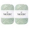 NICEEC 2 Skeins Soft Tape Yarn for Crocheting Craft Paper