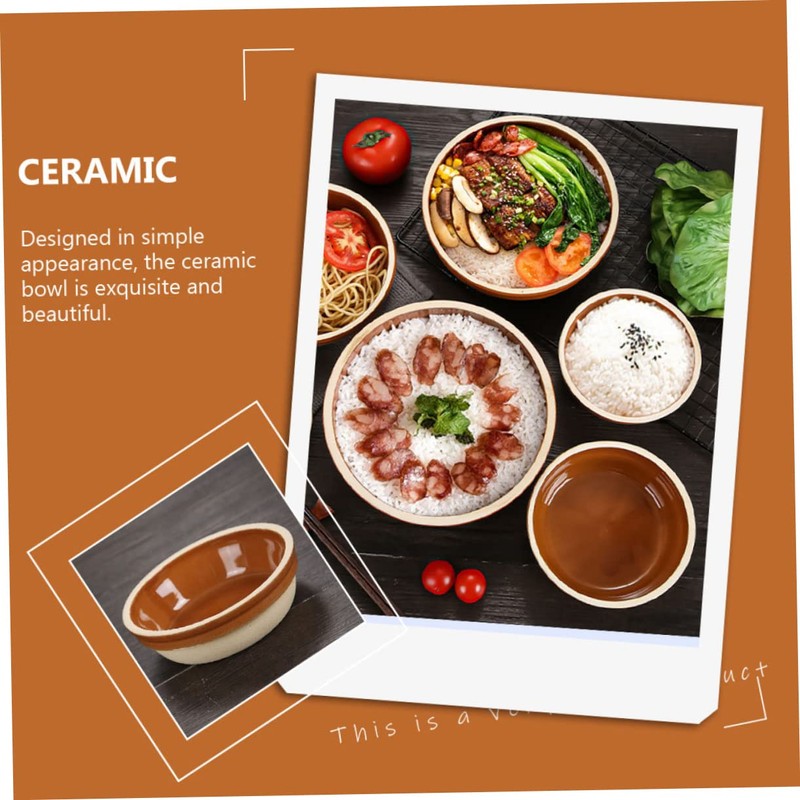 iplusmile 2Pcs Ceramic Steaming Bowls Practical Kitchen Tableware for Soup