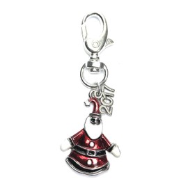 Christmas Keyring - Santa Keyring with 2020 Charm with Red Velvet Gift Bag