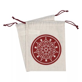Christmas Fabric Draw String Treat Sacks 3 per pack - Snowflake