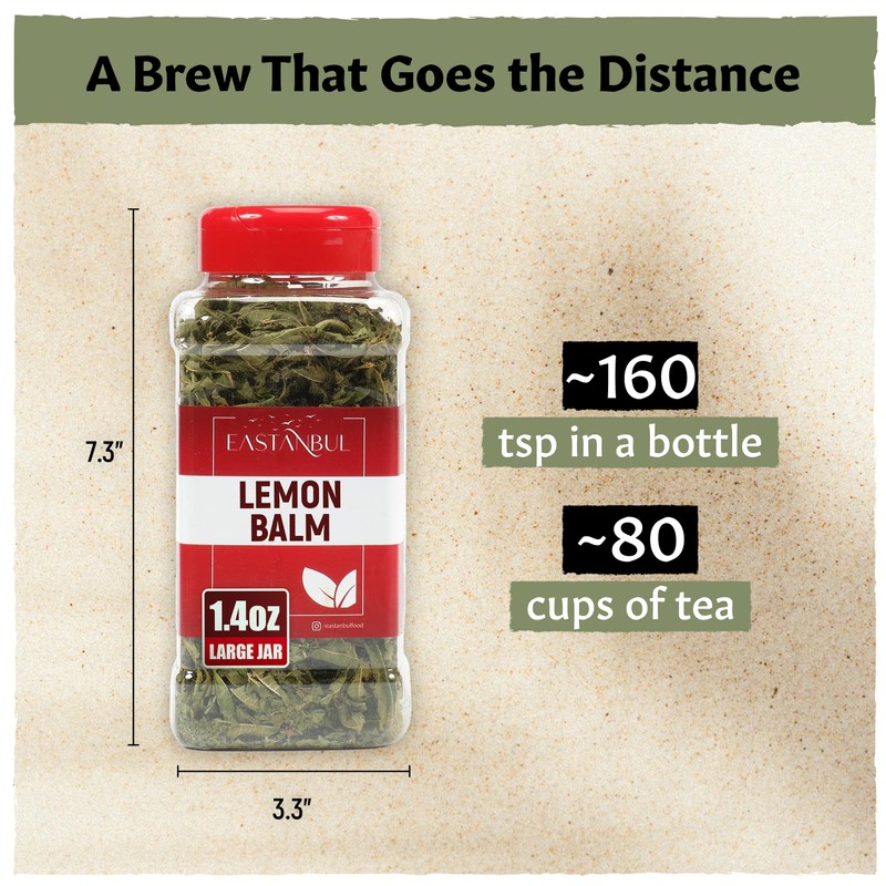 Eastanbul Lemon Balm Leaf, 1.4oz Lemon Balm Tea Loose Leaf