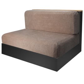 RunNico RV Dinette Cushion Cover-Elastic Camper Cushion Slipcovers-Stretchable Loveseat Sofa Furniture Protector for RV Camper Car Bench (1 Backrest Cover & 1 Bench Cover) (Camel)