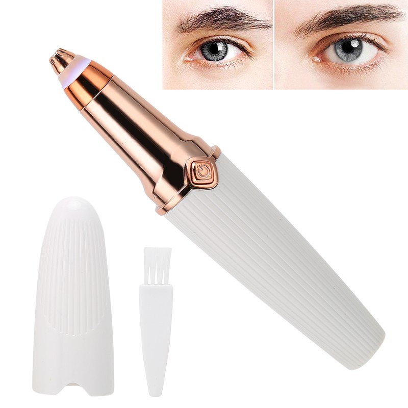 2 in 1 Electric Eyebrow Trimmer Lipstick Shape USB Rechargeable