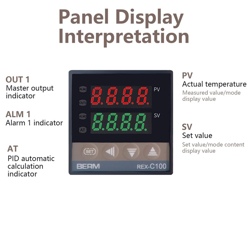 WANGCL Digital PID Controller Intelligent Thermostat with 25A SSR Relay