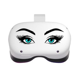 Female Anime Eyes with Eyelashes and Custom Pupils Decal Fits: Oculus Meta Quest Quest 2 Rift PSVR Headsets