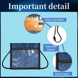 Pack of 2 Children's Wallets, Neck Pouch, 11 x 13 cm, Chest Bag, Shoulder Bag, Travel Purse for Cashier, Bus Card, Student ID, Blue, Black, black, Fashion