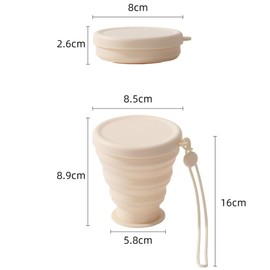 zaoalife Silicone Folding Cup with Lanyard Folding Camping Cup with Lids, Portable Collapsible Drinking Cup Telescopic Cup for Travel Hiking 200ml