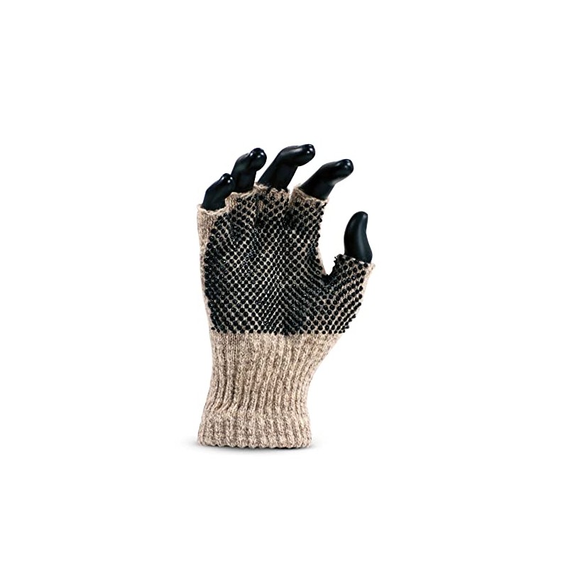 Fox River Fingerless Gripper Glove, Medium, Brown Tweed