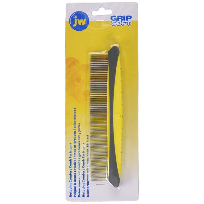 JW GripSoft Rotating Comfort Dog Grooming Comb Detangling Brush Comb