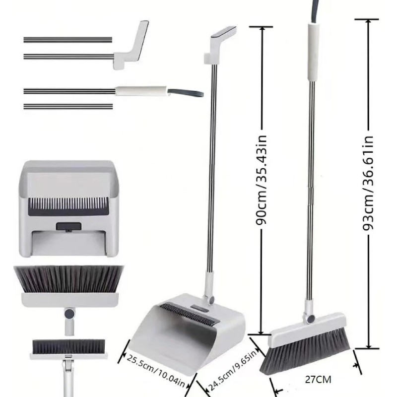 Broom and Dustpan Set Lightweight Upright Lobby Broom and Dust