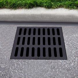 DOONARCES 19.7x19.7'' Outdoor Drain Cover Black Cast Iron Drain Grate Heavy Duty Square Sewer Cover DrainStrainers for Outdoor Sewer Drainage
