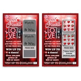 My Scratch Offs 1 Ticket Sweethearts Love Valentine's Day Scratch Off for Couple Date Night Ideas Custom Message Lotto Lottery Ticket Replica Card for Gag Gifts