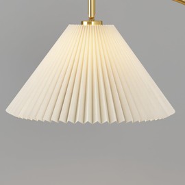 wangpengkai E27 Large Pleated Lamp Shade, Scalloped Lampshades for Pendant Lights Replacement Lamp Shades/Arc Floor Lamp/Table Lamp/E27/E26 Lamp Holder Arched Lamp- Cream