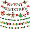 6 Pieces Merry Christmas Banner Christmas Signs Banner Christmas Garland Pom Pom Garland Light Bulb Felt Garland Felt Ball Garland Xmas Party Decorations for Home Wall Ceiling Fireplace Party Supplies
