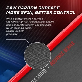 Dinkly Raw Carbon Pickleball Paddles Set of 2, T700 Carbon Fiber Rackets with 16MM Honeycomb Polymer Core, 4 Balls and 1 Portable Carry Bag, USAPA Approved Pickleball Set for Men, Women, Red & Blue