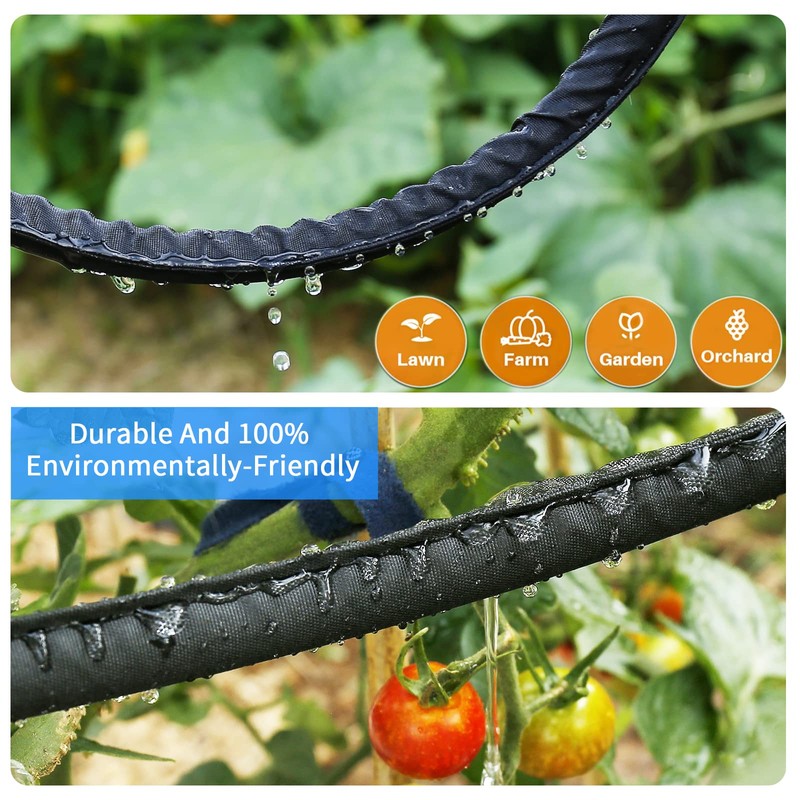 Hlinker Flat Soaker Hose 50 FT for Garden Beds, 50Ft