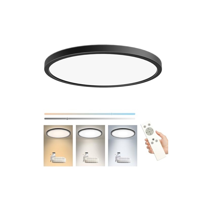 Peasur Dimmable Flush Mount LED Ceiling Light Fixtures, 11.6 Inch
